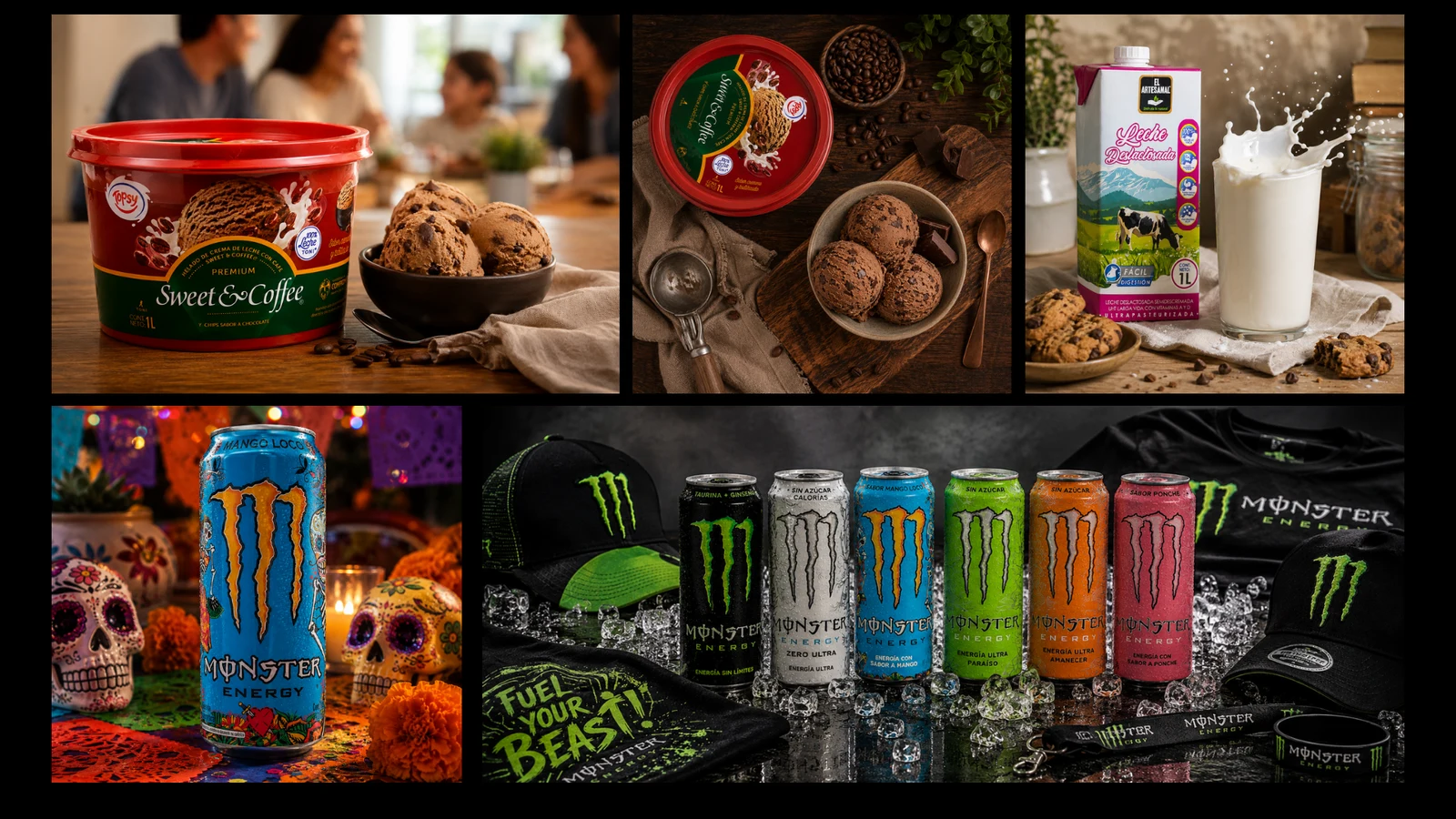 Fotografía de producto — helado y energizante