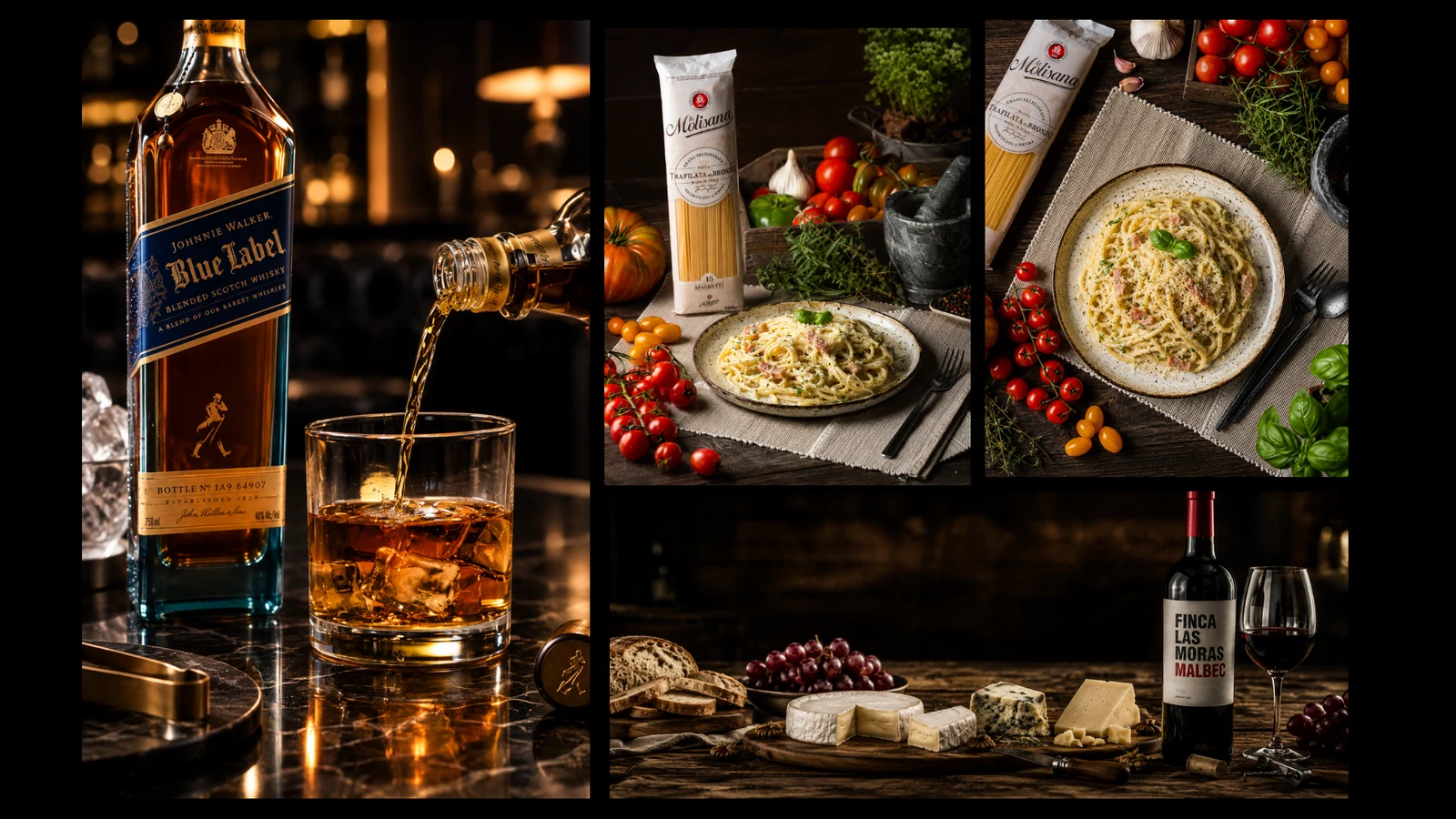 Fotografía de producto — pasta y licor